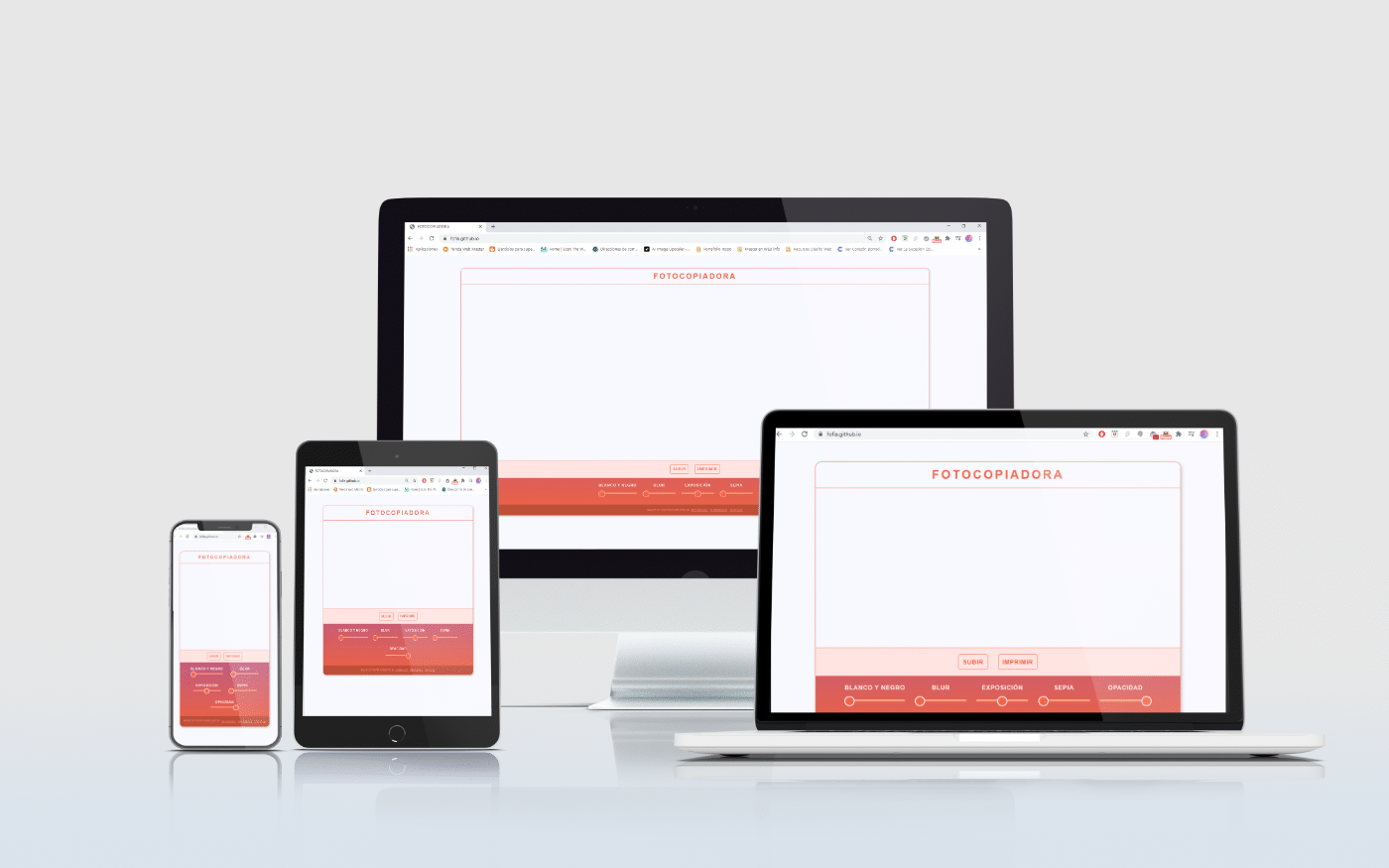 Web app fotocopiadora responsive